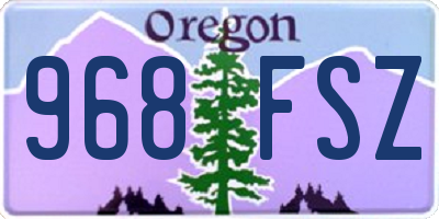 OR license plate 968FSZ
