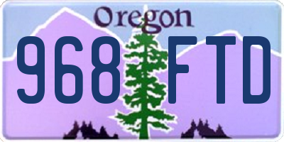 OR license plate 968FTD