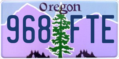 OR license plate 968FTE