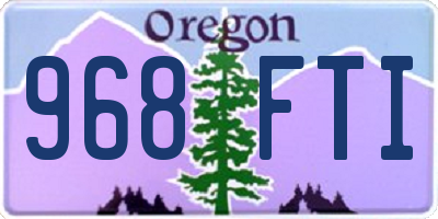 OR license plate 968FTI