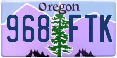 OR license plate 968FTK