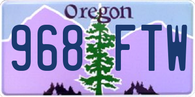 OR license plate 968FTW