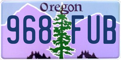 OR license plate 968FUB