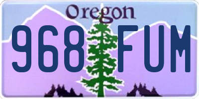 OR license plate 968FUM