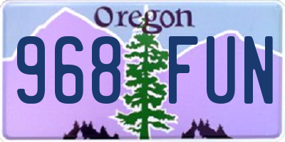 OR license plate 968FUN