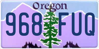 OR license plate 968FUQ