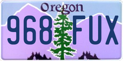 OR license plate 968FUX