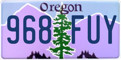 OR license plate 968FUY
