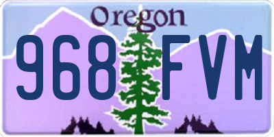 OR license plate 968FVM