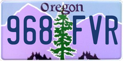 OR license plate 968FVR