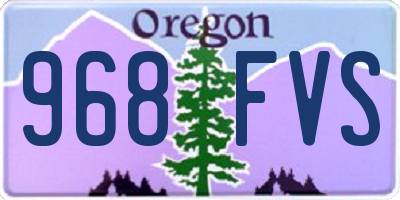 OR license plate 968FVS