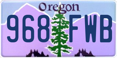 OR license plate 968FWB