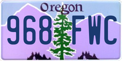OR license plate 968FWC