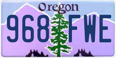 OR license plate 968FWE