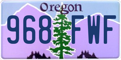 OR license plate 968FWF