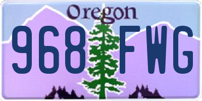 OR license plate 968FWG