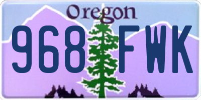 OR license plate 968FWK