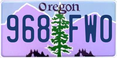 OR license plate 968FWO