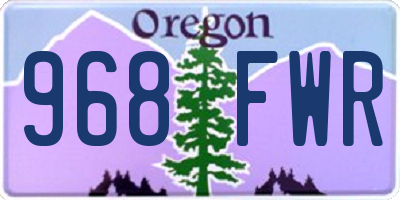 OR license plate 968FWR