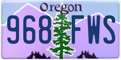 OR license plate 968FWS