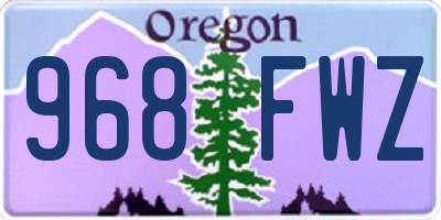 OR license plate 968FWZ