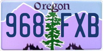 OR license plate 968FXB