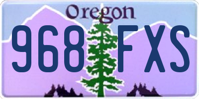 OR license plate 968FXS