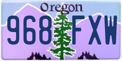 OR license plate 968FXW