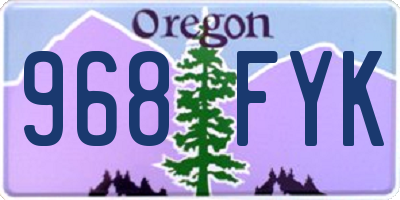 OR license plate 968FYK