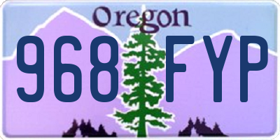 OR license plate 968FYP