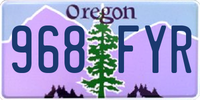 OR license plate 968FYR