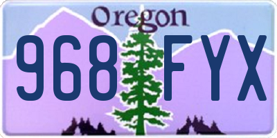 OR license plate 968FYX