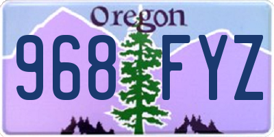 OR license plate 968FYZ