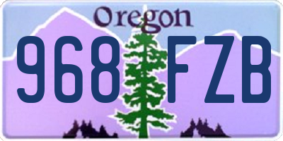 OR license plate 968FZB