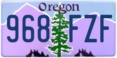 OR license plate 968FZF