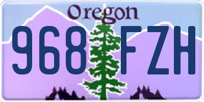 OR license plate 968FZH