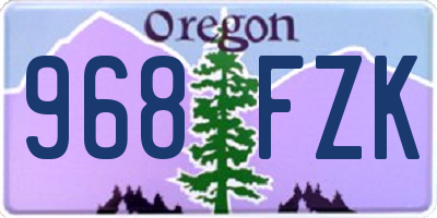 OR license plate 968FZK