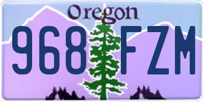 OR license plate 968FZM