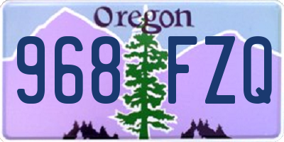 OR license plate 968FZQ