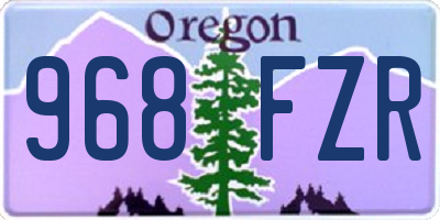 OR license plate 968FZR