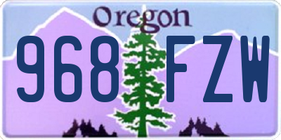 OR license plate 968FZW