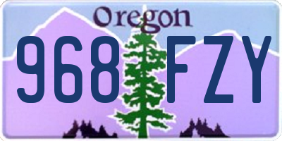OR license plate 968FZY