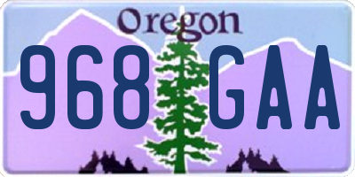 OR license plate 968GAA