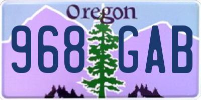 OR license plate 968GAB