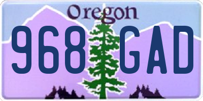 OR license plate 968GAD