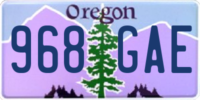 OR license plate 968GAE