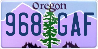 OR license plate 968GAF