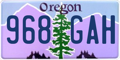 OR license plate 968GAH