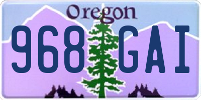 OR license plate 968GAI