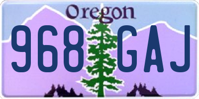 OR license plate 968GAJ